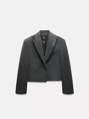 Zara grey crop blazer